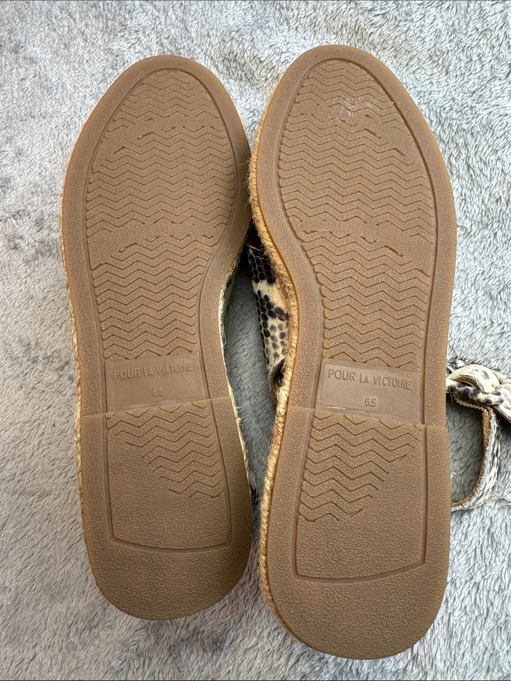 NWOT Pour La Victoire Olivia Snakeskin Espadrille Sandals Size 6.5